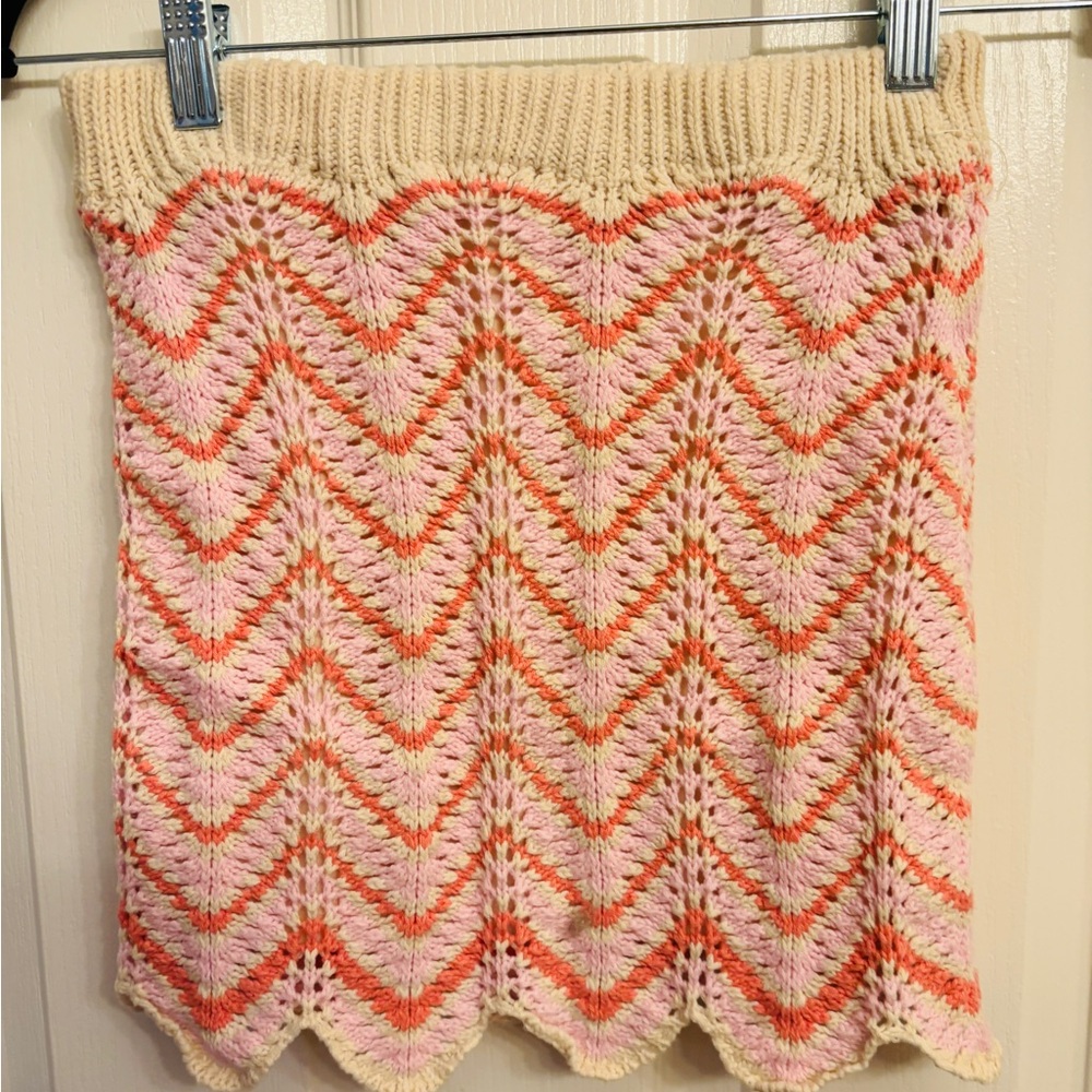 Freshman 1996 Pink Orange and White Cream Knit Two Piece Outfit Women’s XS - Picture 4 of 12